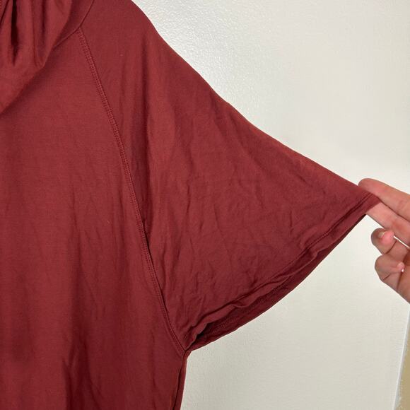 Prana Sweatshirt Dress Size Small Burgundy Hooded Pockets Casual  Modal - Picture 8 of 8